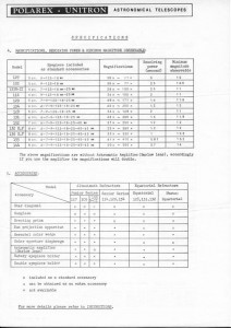 Polarex-Unitron Specifications - 2